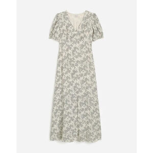 NWT Madewell Puff-Sleeve V-Neck Midi Dress in Floral size 8 NU576